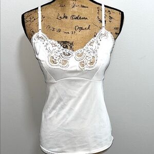 Vintage JC Penny White Lace Trim Camisole 34/12